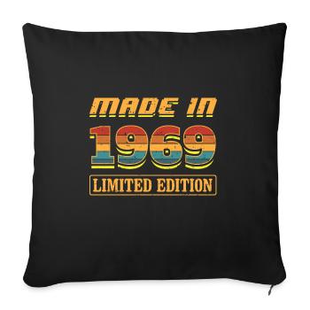 Made in 1969 Retro - Sofakissenbezug 45 x 45 cm - Schwarz - Vorne
