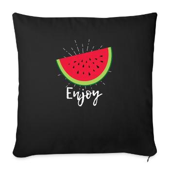 watermelon - Sofa pillowcase 17,3'' x 17,3'' (45 x 45 cm) - black - Front