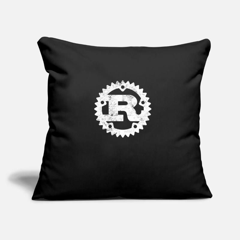 Rust Programming logo print distressed Sofa pillowcase 17,3'' x 17,3'' (45 x 45 cm)