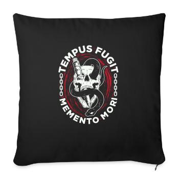 Tempus Fugit Memento Morie Carpe Diem - Housse de coussin décorative 45 x 45 cm - noir - Devant