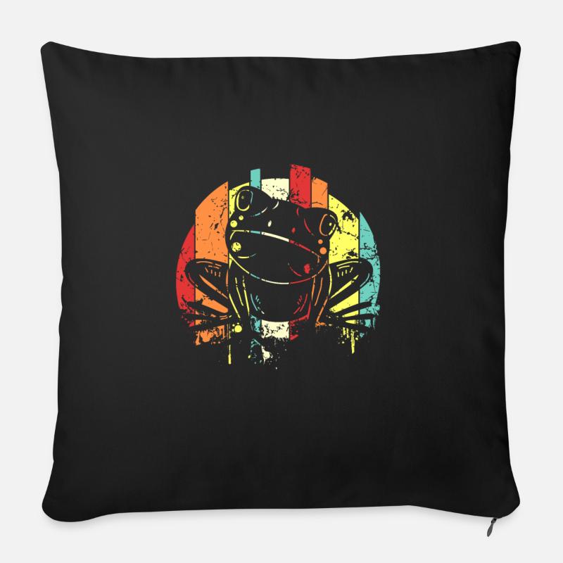 grenouille - Housse de coussin décorative 45 x 45 cm - noir