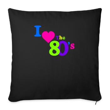 I Heart the 80's - Sofa pillowcase 17,3'' x 17,3'' (45 x 45 cm) - black - Front
