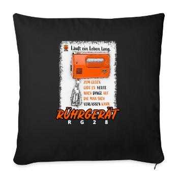DDR nostalgie culte ménagère RG28 cadeau - Housse de coussin décorative 45 x 45 cm - noir - Devant