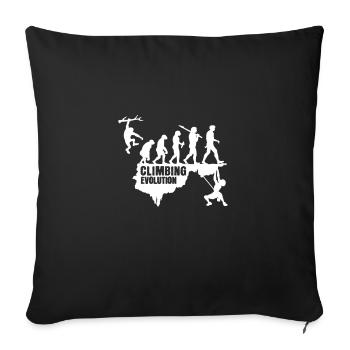 Escalade évolution singe humain drôle motif - Housse de coussin décorative 45 x 45 cm - noir - Devant