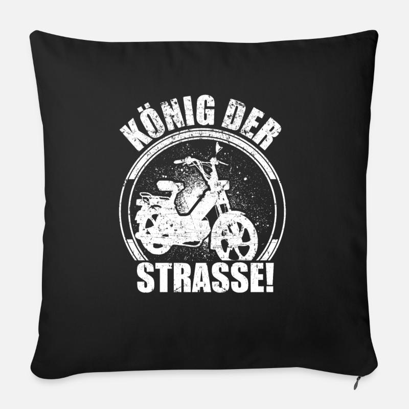 Mofa Moped Mofafahrer Geschenk - Sofakissenbezug 45 x 45 cm - Schwarz
