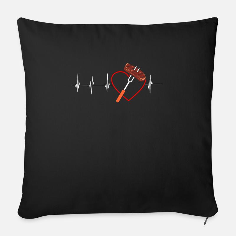 viande - Housse de coussin décorative 45 x 45 cm - noir