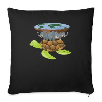 Flat Earth Turtle Disk World Gift Design Idea - Sofa pillowcase 17,3'' x 17,3'' (45 x 45 cm) - black - Front