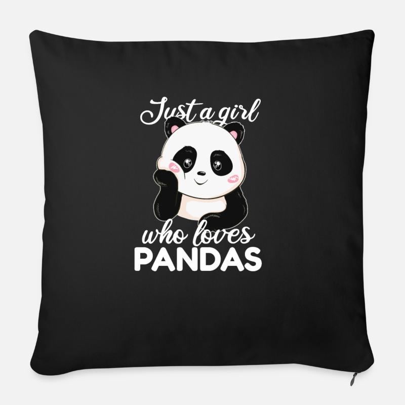 panda - Housse de coussin décorative 45 x 45 cm - noir