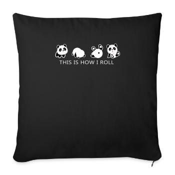 Panda Panda's Gift Ours de la Forêt Doux - Housse de coussin décorative 45 x 45 cm - noir - Devant