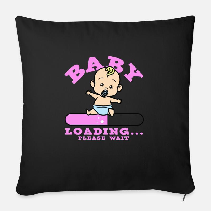 Baby Loading - Sofa pillowcase 17,3'' x 17,3'' (45 x 45 cm) - black