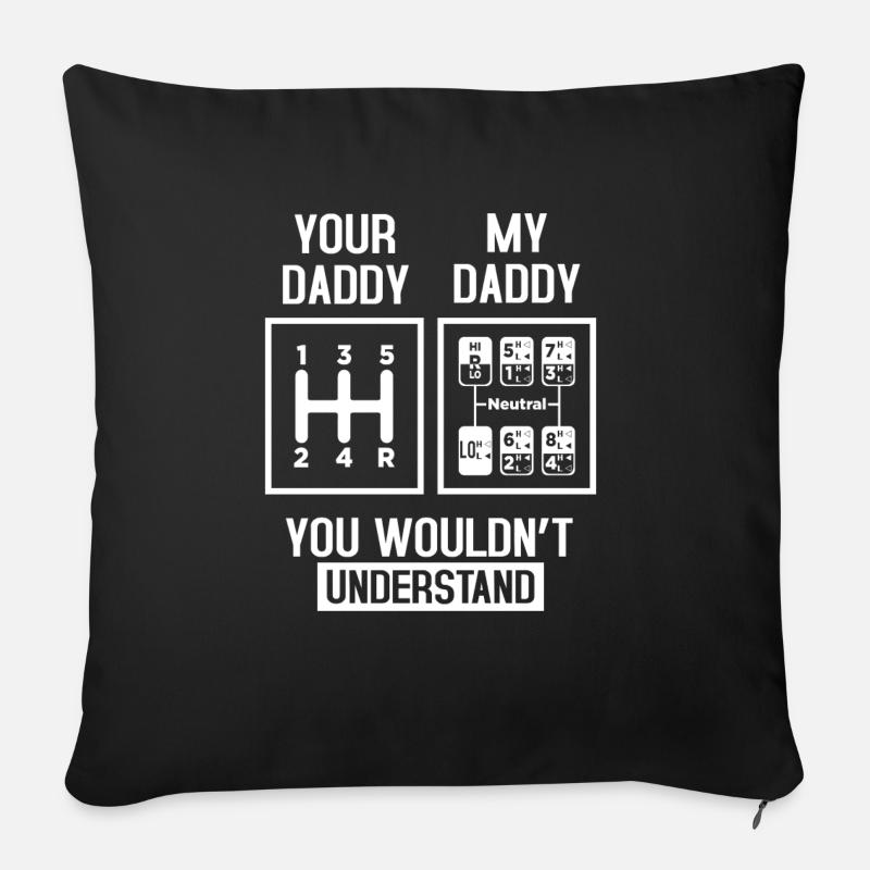Mein Daddy und dein Daddy - Sofakissenbezug 45 x 45 cm - Schwarz