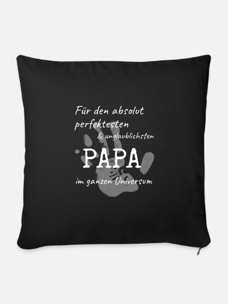 Vatertag Papa Geschenk für Vater Ehemann - Sofakissenbezug 45 x 45 cm - Schwarz