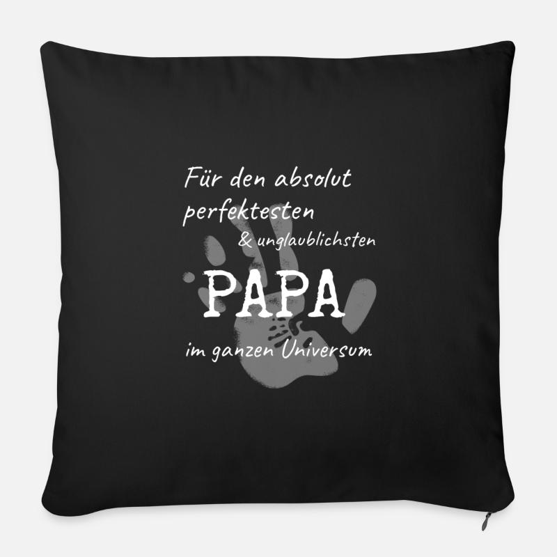 Vatertag Papa Geschenk für Vater Ehemann - Sofakissenbezug 45 x 45 cm - Schwarz