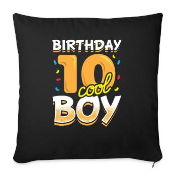 Anniversaire garçon 10 ans cadeau d'anniversaire garçon - Housse de coussin décorative 45 x 45 cm - noir - Devant