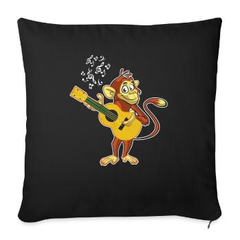 Funny Music Monkey Chimpanzee Guitar Player Gift - Sofa pillowcase 17,3'' x 17,3'' (45 x 45 cm) - black - Front