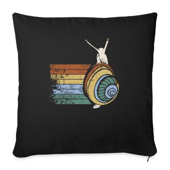 Love Animals Retro Snail Gift Design Idea for - Sofa pillowcase 17,3'' x 17,3'' (45 x 45 cm) - black - Front