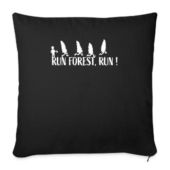 Run Forrest Run Christmas Tree Fir Lumberjack - Sofa pillowcase 17,3'' x 17,3'' (45 x 45 cm) - black - Front