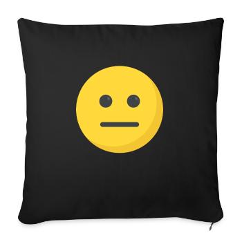 Funny Straight Face Emoticon Cute Neutral Face - Sofa pillowcase 17,3'' x 17,3'' (45 x 45 cm) - black - Front