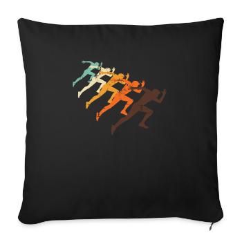 Retro Sprint Runner Athlete Marathon Athletics - Sofa pillowcase 17,3'' x 17,3'' (45 x 45 cm) - black - Front