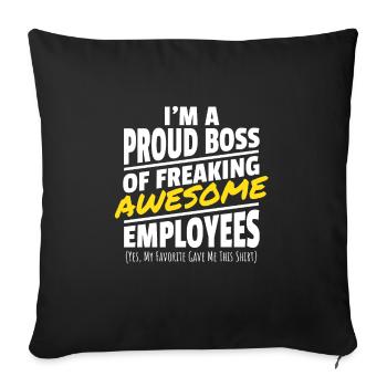 Cadeaux Fiers Boss Employés Génial Manager - Housse de coussin décorative 45 x 45 cm - noir - Devant