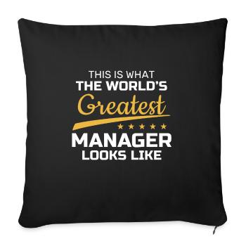 Le meilleur patron du monde - Housse de coussin décorative 45 x 45 cm - noir - Devant