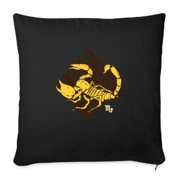 Zodiac sign Scorpio - Sofa pillowcase 17,3'' x 17,3'' (45 x 45 cm) - black - Front