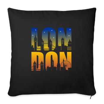 Londres - Housse de coussin décorative 45 x 45 cm - noir - Devant