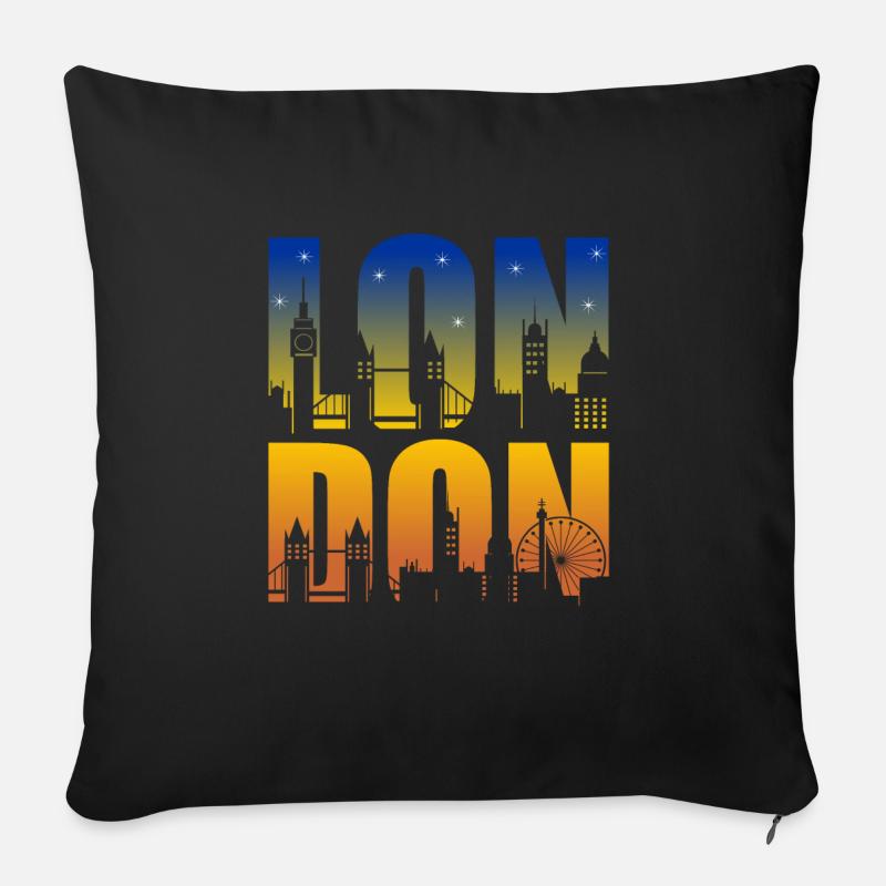 London - Sofakissenbezug 45 x 45 cm - Schwarz