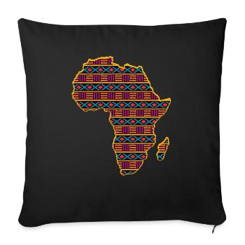 Modèle De Carte De L'Afrique T-Shirt Dames Hommes Africain - Housse de coussin décorative 45 x 45 cm - noir - Devant