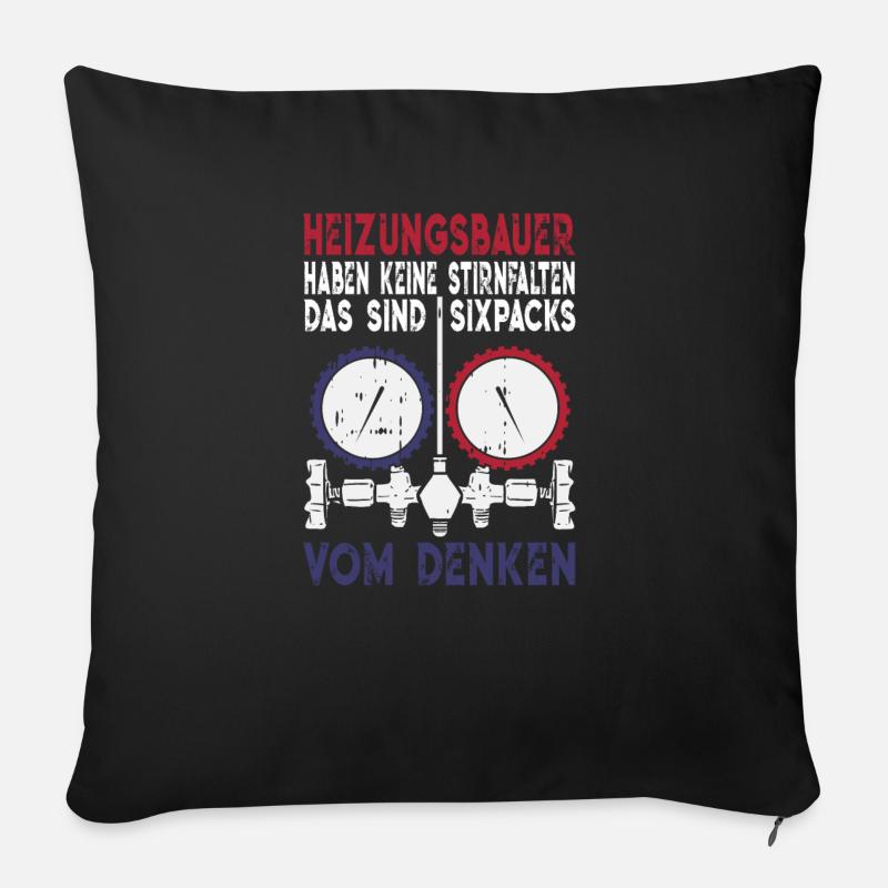 Heizungsbauer Sixpack vom Denken Installateur - Sofakissenbezug 45 x 45 cm - Schwarz