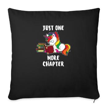 Unicorn girl reading books bookworm sayings - Sofa pillowcase 17,3'' x 17,3'' (45 x 45 cm) - black - Front