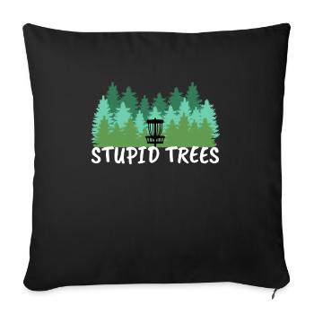 Disc Golf Gift Stupid Trees Lance le Frisbee Golf - Housse de coussin décorative 45 x 45 cm - noir - Devant