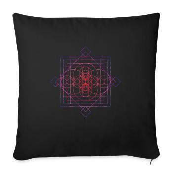 Heilige Geometrie Sri Sacred - Sofakissenbezug 45 x 45 cm - Schwarz - Vorne