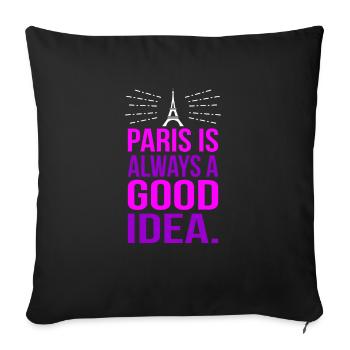 Paris - Sofakissenbezug 45 x 45 cm - Schwarz - Vorne