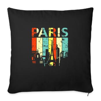 Paris - Sofa pillowcase 17,3'' x 17,3'' (45 x 45 cm) - black - Front