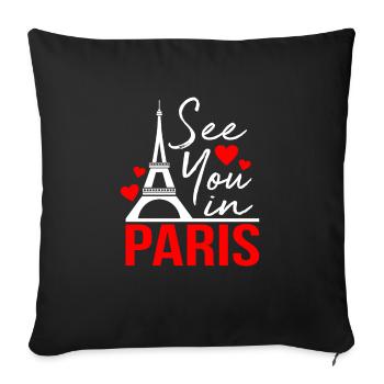 Paris - Housse de coussin décorative 45 x 45 cm - noir - Devant