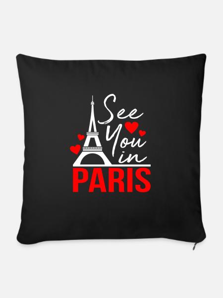 Paris - Sofakissenbezug 45 x 45 cm - Schwarz