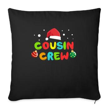 Cousin Crew Familien Weihnachtsoutfit - Sofakissenbezug 45 x 45 cm - Schwarz - Vorne