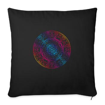 Sacred Geometry TetraFlower - Sofa pillowcase 17,3'' x 17,3'' (45 x 45 cm) - black - Front