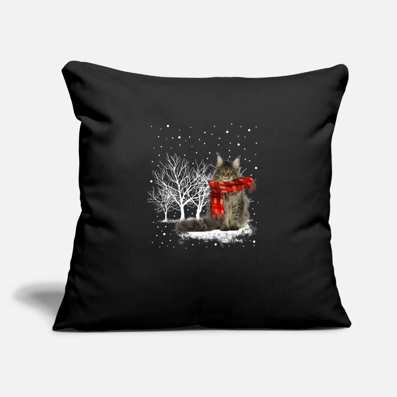 Snow cat Maine Coon im Winter Sofakissenbezug 45 x 45 cm