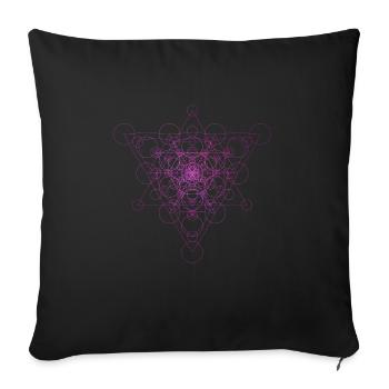 Étoile cercle cercle géométrie sacrée - Housse de coussin décorative 45 x 45 cm - noir - Devant