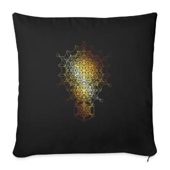 Dimensions incurvées de la géométrie sacrée - Housse de coussin décorative 45 x 45 cm - noir - Devant