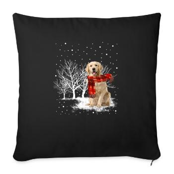 Golden Retriever Winter Christmas - Sofa pillowcase 17,3'' x 17,3'' (45 x 45 cm) - black - Front
