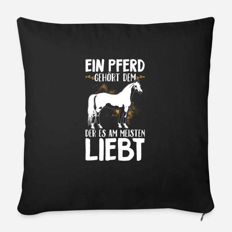 Pferd - Sofakissenbezug 45 x 45 cm - Schwarz