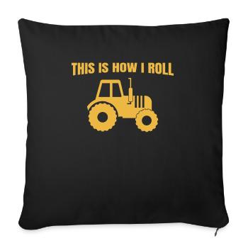 Farmer Tractor Gift Funny Farming Farm Tractor - Sofa pillowcase 17,3'' x 17,3'' (45 x 45 cm) - black - Front