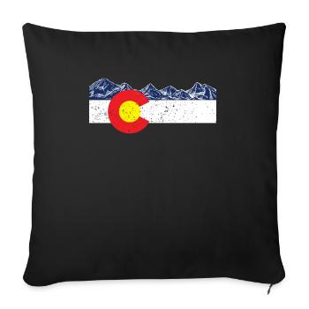 Colorado Flag Mountain Gift Vacation Colorado Day - Sofa pillowcase 17,3'' x 17,3'' (45 x 45 cm) - black - Front