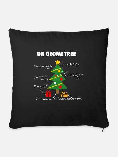 Oh Geometree Lustiges Mathe Lehrer Weihnachts - Sofakissenbezug 45 x 45 cm - Schwarz