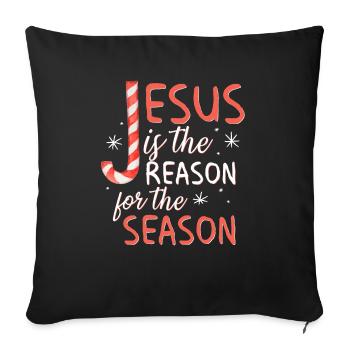 Jesus Is The Reason For The Season Zuckerstange We - Housse de coussin décorative 45 x 45 cm - noir - Devant