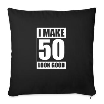 50th Birthday Gift 50th Gift 50 Years Old - Sofa pillowcase 17,3'' x 17,3'' (45 x 45 cm) - black - Front