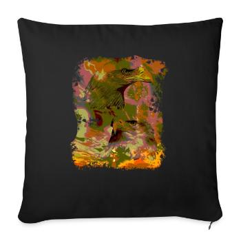 Eagle,Animal,Animals,Nature,Animal Friend,Forest,Environment, - Sofa pillowcase 17,3'' x 17,3'' (45 x 45 cm) - black - Front